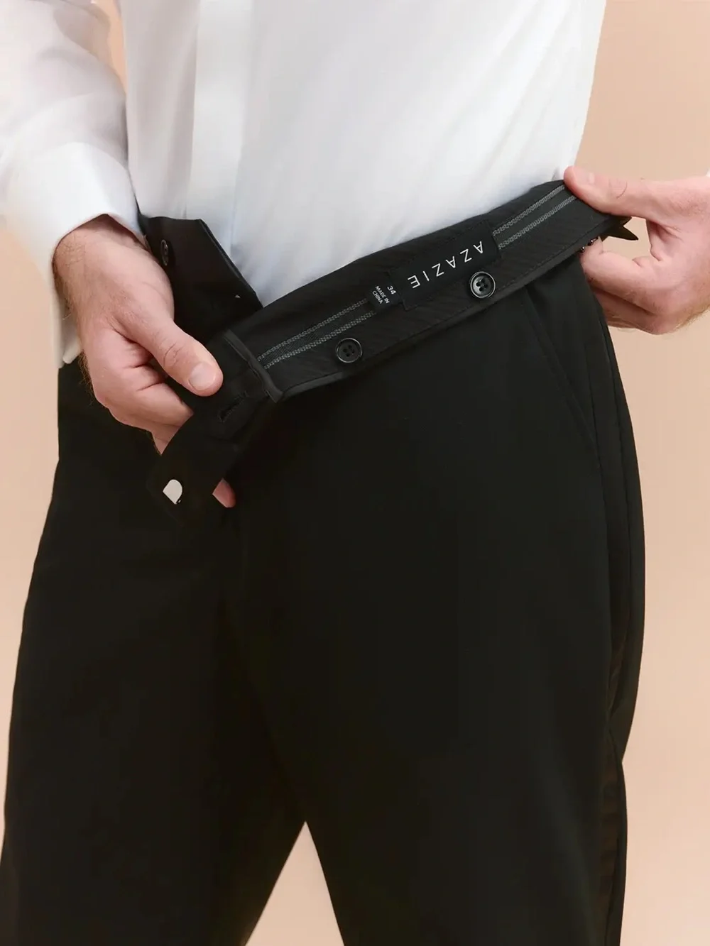 Azazie Black Tuxedo Trousers classic short 34 NWT men, teen, boys suit pants